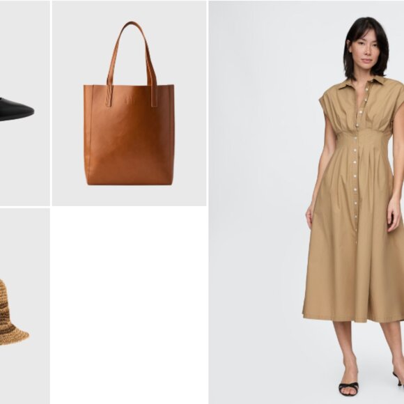 Gap Poplin Midi Tan Shirtdress - Picture 7 of 7